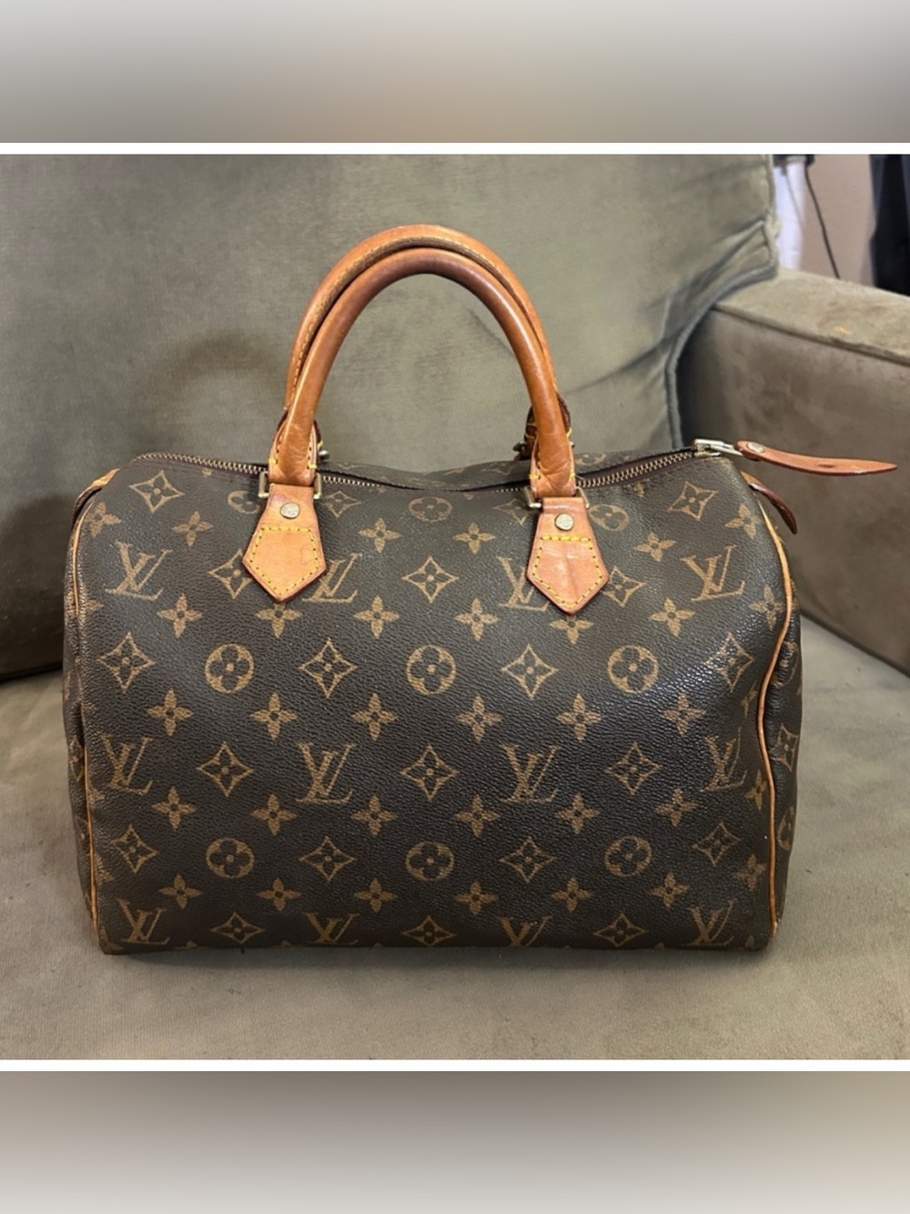 LOUIS VUITTON Vintage Speedy 30 Monogram Handbag Bag Honey Vachetta Y2K EUC